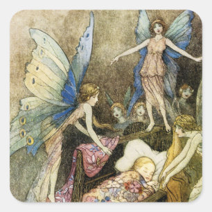 Sticker Carré Et, Chantant Doucement Autour De Ton Lit