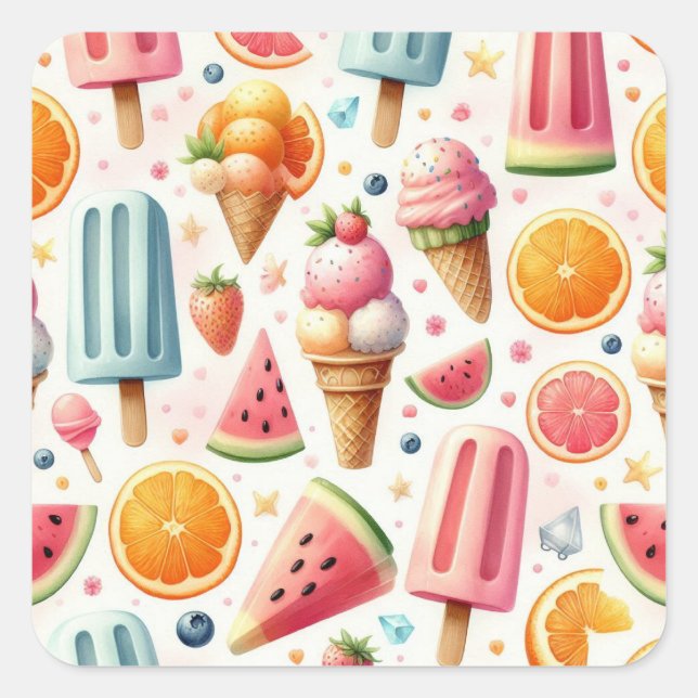 Sticker Carré Étape Sweet (Devant)