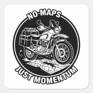 Sticker Carré État d'esprit de liberté pour le tourisme motocycl