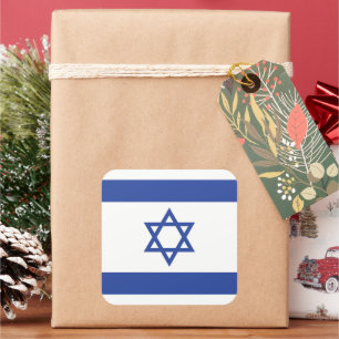 Sticker Carré Etat d'Israël Drapeau, Étoile de David Juifs