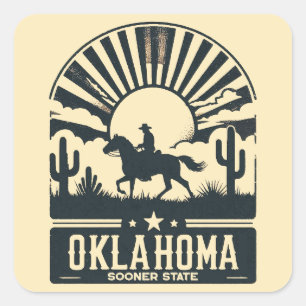 Sticker Carré État d'Oklahoma Sooner