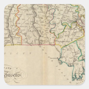 Sticker Carré Etat du Massachusetts 3