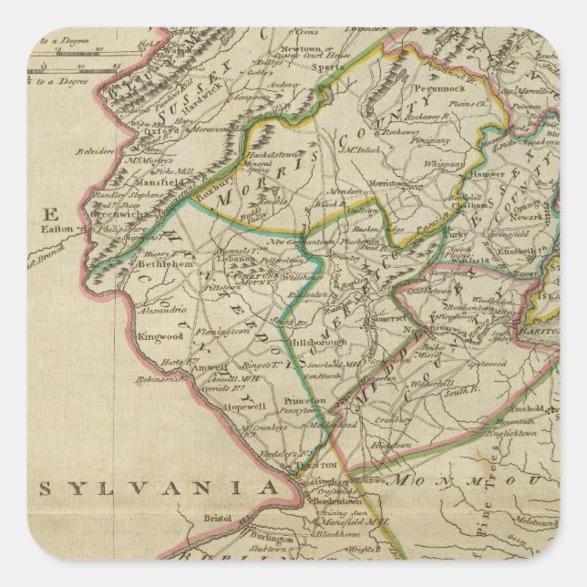 Sticker Carré État du New Jersey 3 (Devant)