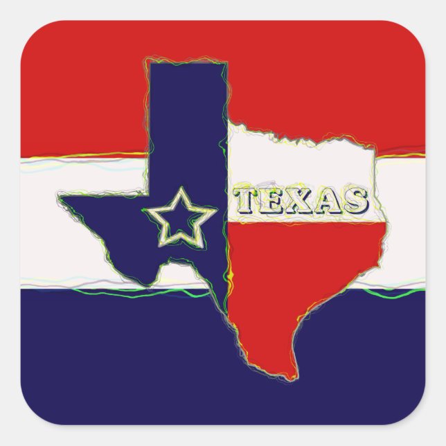 STICKER CARRÉ ÉTAT DU TEXAS (Devant)