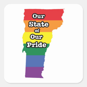 Sticker Carré État gay pride   Vermont
