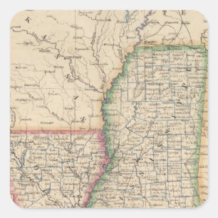 Sticker Carré États du Mississippi et de Louisiane
