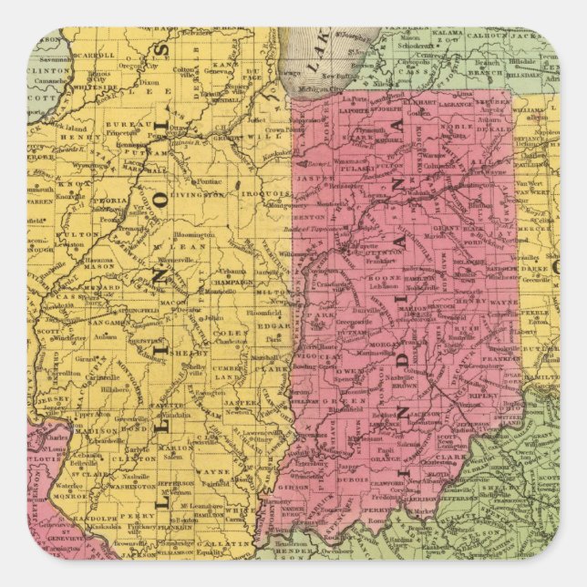 Sticker Carré États occidentaux, États-Unis (Devant)