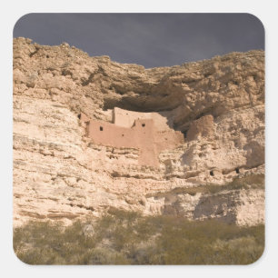 Sticker Carré États-Unis, Arizona, Camp Verde : Château Montezum