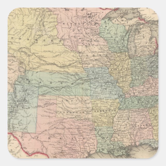 Sticker Carré États-Unis d'Amérique (Devant)