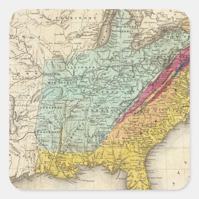 Sticker Carré États-Unis d'Amérique du Nord (Devant)