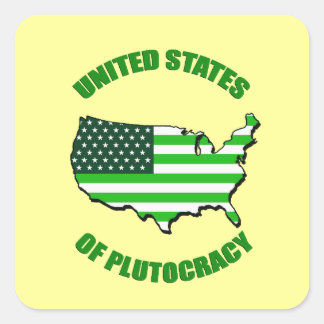 Sticker Carré États-Unis de ploutocratie