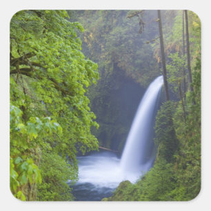 Sticker Carré États-Unis, Eagle Creek, Columbia Gorge, Oregon.