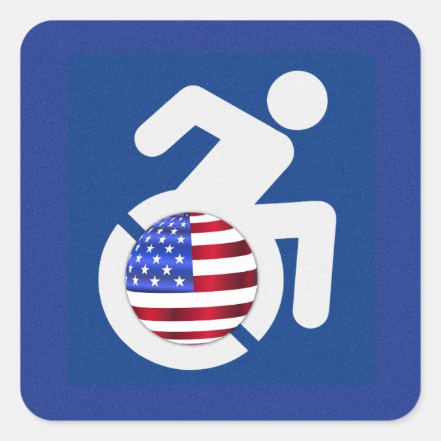 Sticker Carré États-Unis handicapés (Devant)