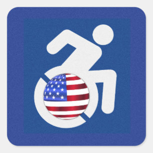 Sticker Carré États-Unis handicapés