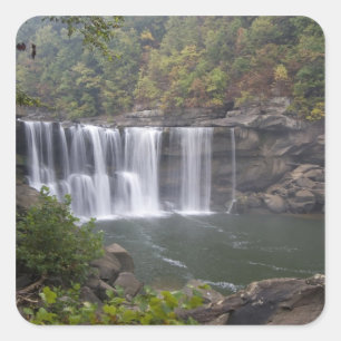 Sticker Carré États-Unis - Kentucky. Cumberland Falls sur la
