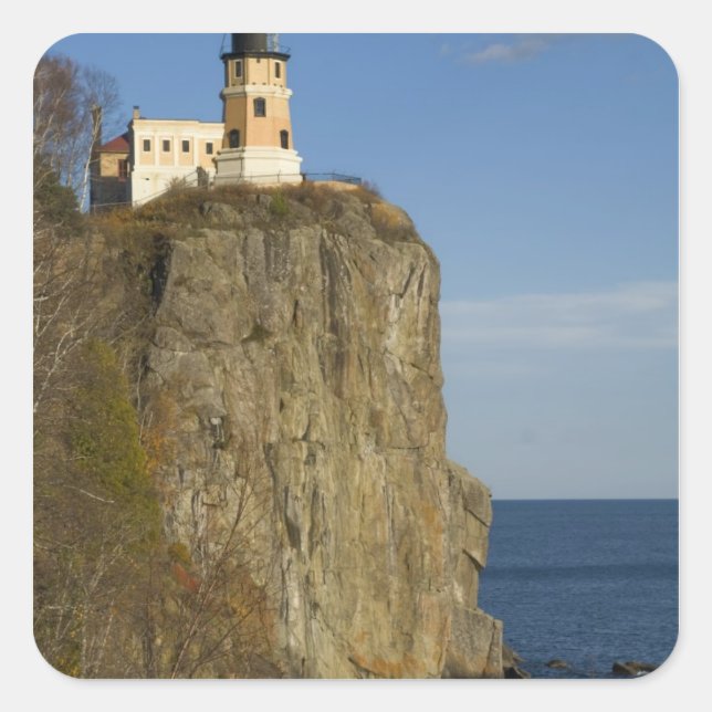 Sticker Carré États-Unis, Minnesota.  Phare de Split Rock sur le (Devant)