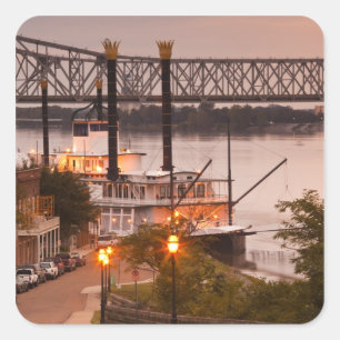 Sticker Carré États-Unis, Mississippi, Natchez. Natchez sous le