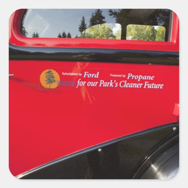 Sticker Carré États-Unis, Montana, Parc national du Glacier, Vin (Devant)