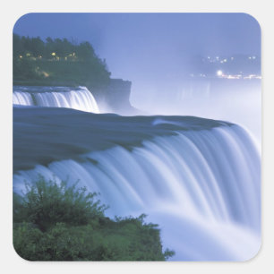 Sticker Carré États-Unis, New York, chutes du Niagara. American 