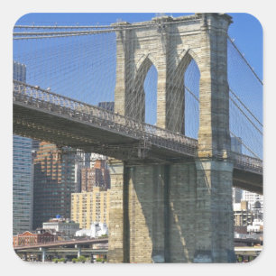 Sticker Carré États-Unis, New York, New York City. Pont de Brook