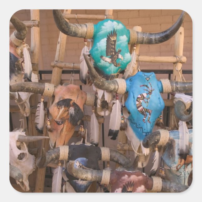 Sticker Carré États-Unis, Nouveau-Mexique, Père Noël Fe : Centre (Devant)