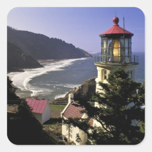 Sticker Carré États-Unis, Oregon, Florence. Phare de Heceta Head