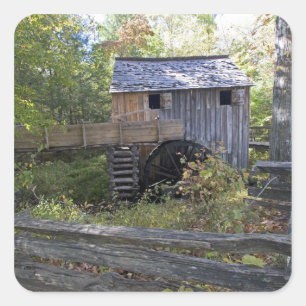 Sticker Carré États-Unis - Tennessee. Moulin à câble dans la rég