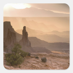 Sticker Carré États-Unis; Utah; Parc national de Canyonlands. Vu