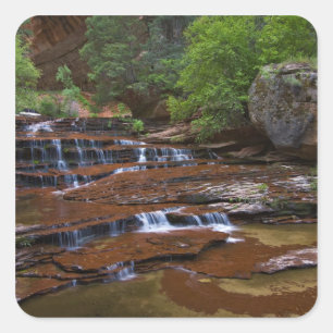 Sticker Carré États-Unis, Utah, parc national de Zion. Scénique