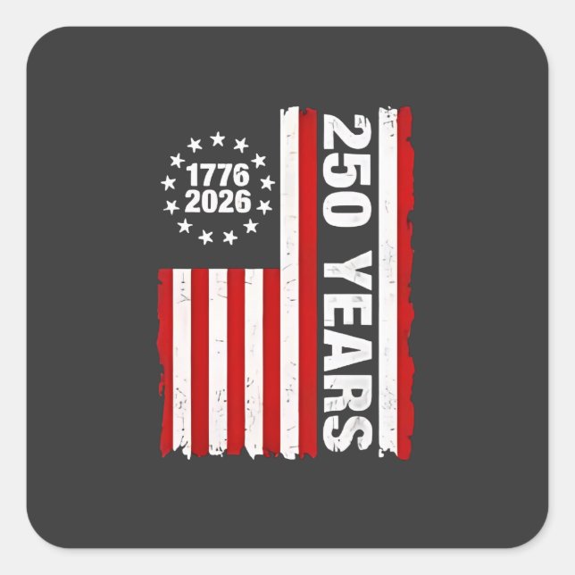 Sticker Carré États-Unis vintages Semiquincentennial 250e Annive (Devant)