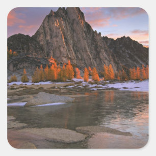 Sticker Carré États-Unis, Washington, montagnes Cascade. Pic Pr