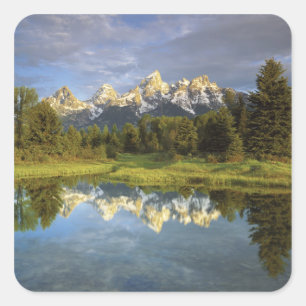 Sticker Carré États-Unis, Wyoming, Grand Teton National Park. Gr