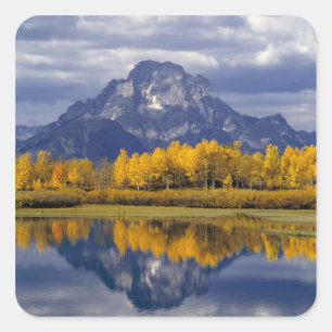 Sticker Carré États-Unis, Wyoming, Grand Teton NP. Contre les