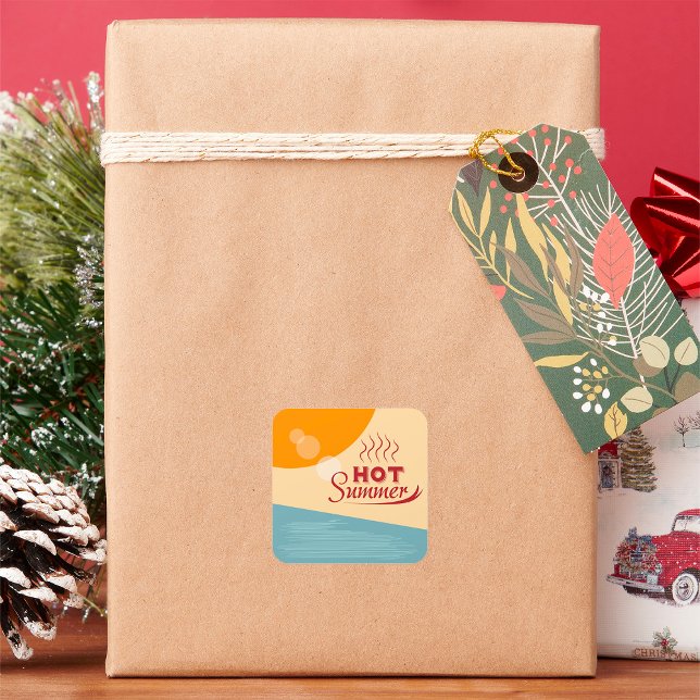 Sticker Carré Été chaud (Créateur téléchargé)