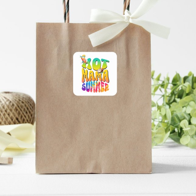 Sticker Carré Été de Hot Mama (Hot Mama Summer Sticker)