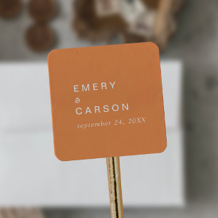 Sticker Carré Été rétro   Phoques d'enveloppe Mariage orange