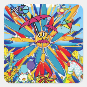 Sticker Carré Été Splash !