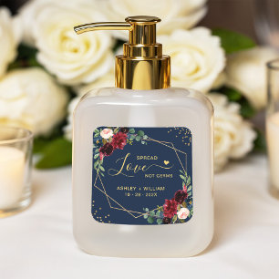 Sticker Carré Étendre l'amour pas Germes Or Bourgogne Marine Flo