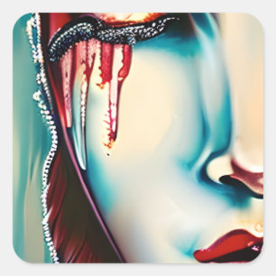 Sticker Carré Ethereal Art Shimmery Woman