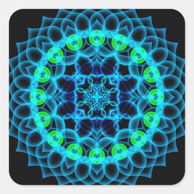Sticker Carré Ethereal Lotus Mandala (Devant)