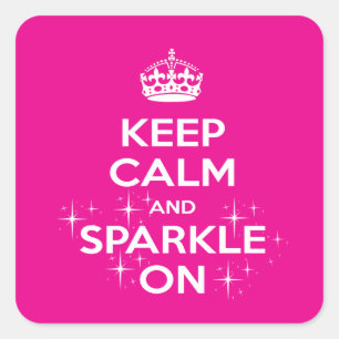 Sticker Carré Étincelle Rose Sur Princesse/Reine