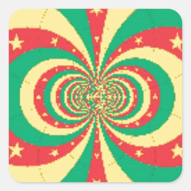 Sticker Carré étoile à cinq branches République du Cameroun (Devant)