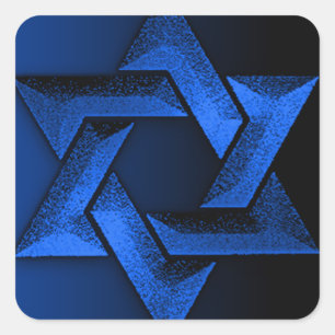 Sticker Carré Étoile bleue et noire de David