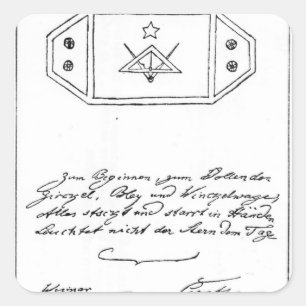 Sticker Carré Étoile brillante sur carré et Compass et plomb