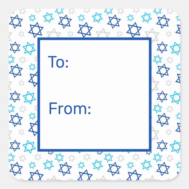 Sticker Carré Étoile de David (Devant)