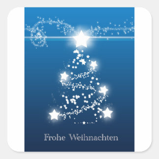 Sticker Carré Étoile de Noël Frohe Weihnachten