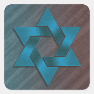 Sticker Carré Étoile turquoise et Brown de David