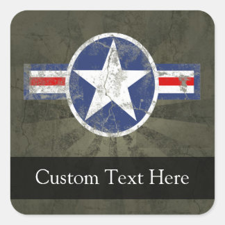 Sticker Carré Étoile Vintage patriotique militaire