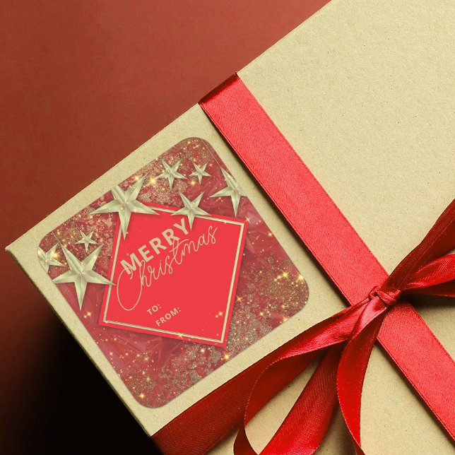 Sticker Carré Étoiles brillantes et aurores Parties scintillant  (Créateur téléchargé)