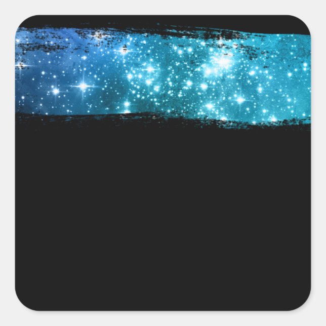 Sticker Carré Étoiles Brush Stroke Blank Modèle, do-it-yourself, (Devant)